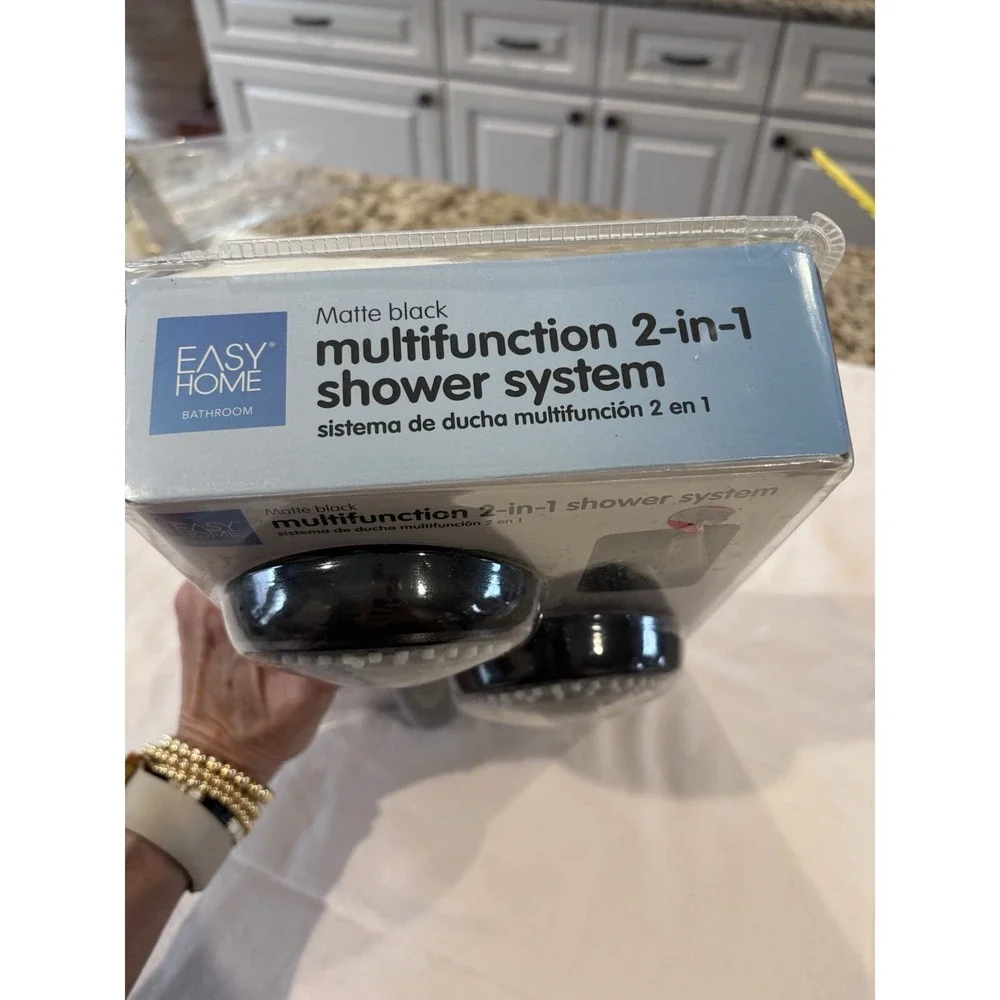 Easy Home Bathroom Matt Black‎ Multifunction Two In One Shower System Brand New